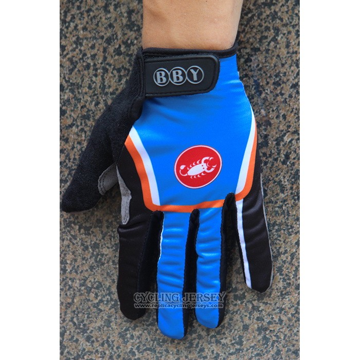 2020 Castelli Full Finger Gloves Cycling Blue Black (3)